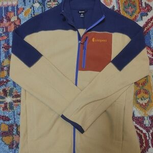 Cotopaxi Men's Tan and Blue Fleece Zip-up